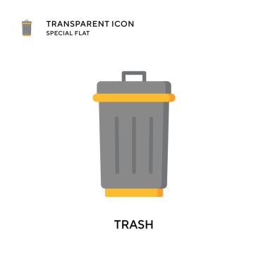 Çöp vektörü simgesi. Düz çizim. EPS 10 vektörü.