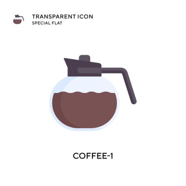 Kahve-1 vektör simgesi. Düz çizim. EPS 10 vektörü.