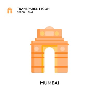 Mumbai vektör ikonu. Düz çizim. EPS 10 vektörü.