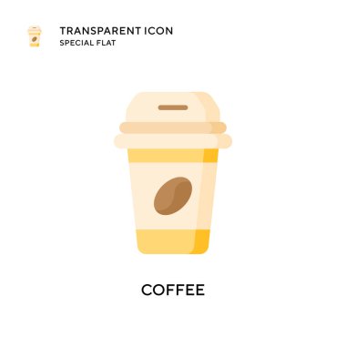 Kahve vektörü ikonu. Düz çizim. EPS 10 vektörü.