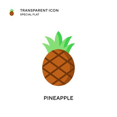 Ananas vektör simgesi. Düz çizim. EPS 10 vektörü.