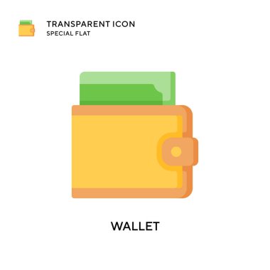 Cüzdan vektör simgesi. Düz çizim. EPS 10 vektörü.