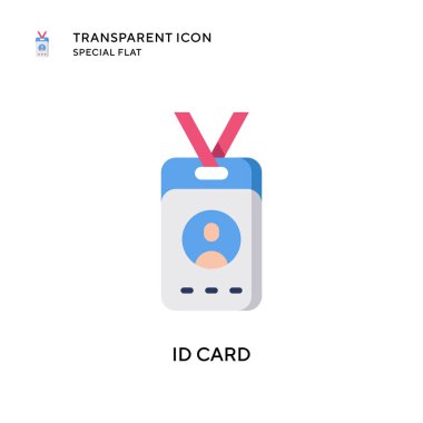 Kimlik kartı vektör simgesi. Düz çizim. EPS 10 vektörü.