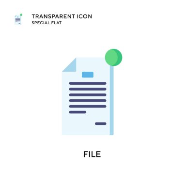 Dosya vektör simgesi. Düz çizim. EPS 10 vektörü.