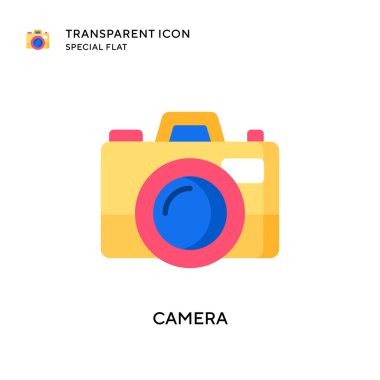 Kamera vektör simgesi. Düz çizim. EPS 10 vektörü.