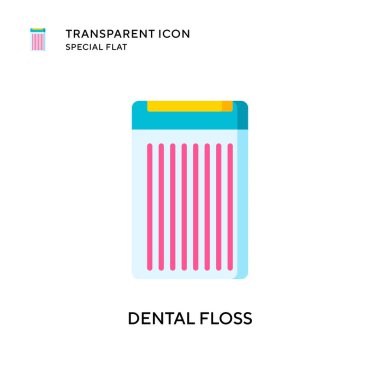 Diş ipi vektör simgesi. Düz çizim. EPS 10 vektörü.