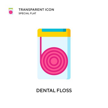 Diş ipi vektör simgesi. Düz çizim. EPS 10 vektörü.