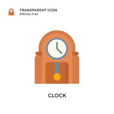 Saat vektör simgesi. Düz çizim. EPS 10 vektörü.