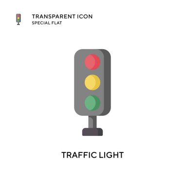 Trafik ışığı vektör simgesi. Düz çizim. EPS 10 vektörü.
