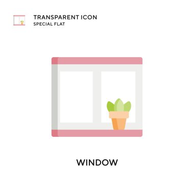 Pencere vektör simgesi. Düz çizim. EPS 10 vektörü.