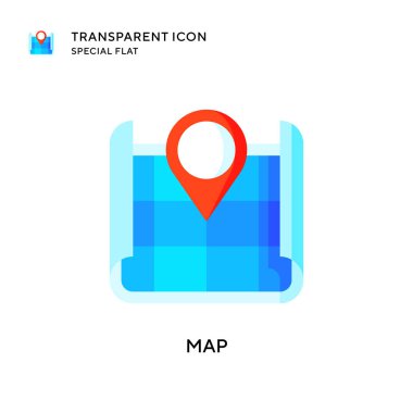 Harita vektör simgesi. Düz çizim. EPS 10 vektörü.