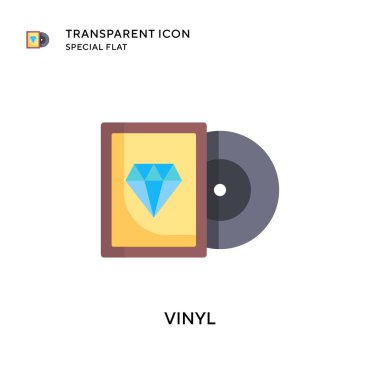 Vinil vektör simgesi. Düz çizim. EPS 10 vektörü.