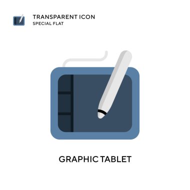 Grafik tablet vektör simgesi. Düz çizim. EPS 10 vektörü.
