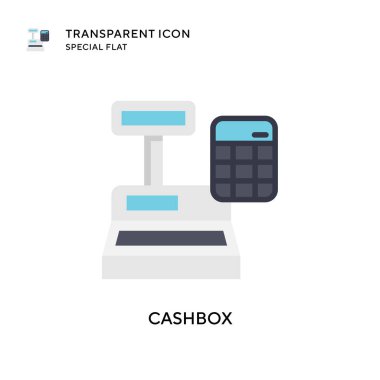 Cashbox vektör simgesi. Düz çizim. EPS 10 vektörü.