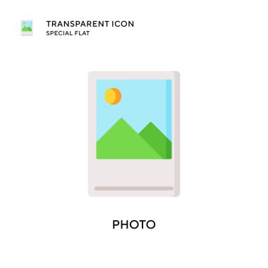 Fotoğraf vektör simgesi. Düz çizim. EPS 10 vektörü.