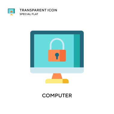 Bilgisayar vektör simgesi. Düz çizim. EPS 10 vektörü.