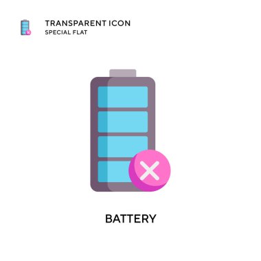 Batarya vektör simgesi. Düz çizim. EPS 10 vektörü.