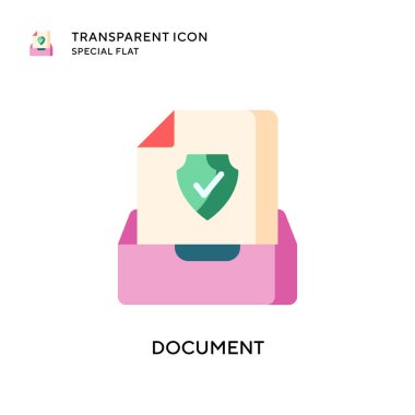 Belge vektör simgesi. Düz çizim. EPS 10 vektörü.