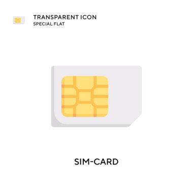 Sim-card vektör simgesi. Düz çizim. EPS 10 vektörü.