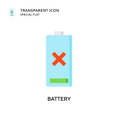 Batarya vektör simgesi. Düz çizim. EPS 10 vektörü.