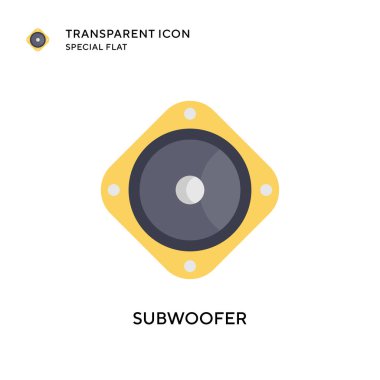 Subwoofer vektör simgesi. Düz çizim. EPS 10 vektörü.
