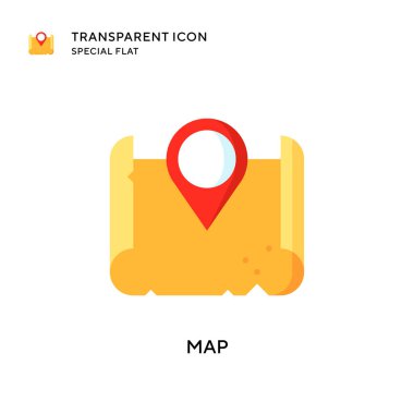 Harita vektör simgesi. Düz çizim. EPS 10 vektörü.