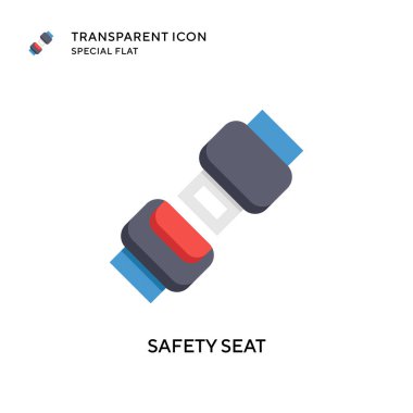 Güvenli koltuk vektör simgesi. Düz çizim. EPS 10 vektörü.