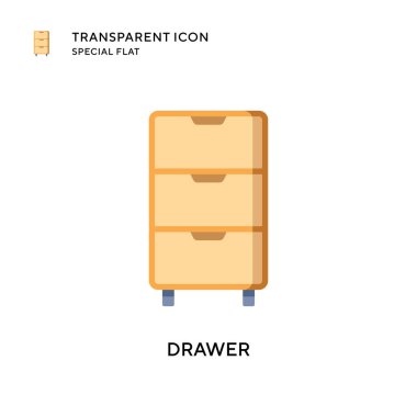 Çekmece vektör simgesi. Düz çizim. EPS 10 vektörü.