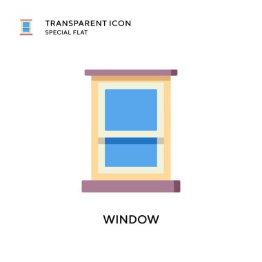 Pencere vektör simgesi. Düz çizim. EPS 10 vektörü.