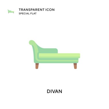 Divan vektör simgesi. Düz çizim. EPS 10 vektörü.