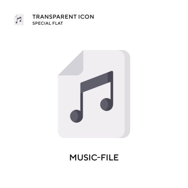 Müzik dosyası vektör simgesi. Düz çizim. EPS 10 vektörü.