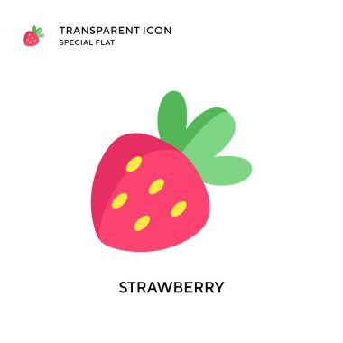 Çilek vektör simgesi. Düz çizim. EPS 10 vektörü.