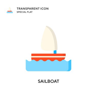 Yelkenli vektör simgesi. Düz çizim. EPS 10 vektörü.