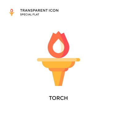 Meşale vektör simgesi. Düz çizim. EPS 10 vektörü.