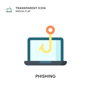 Phishing vektör simgesi. Düz çizim. EPS 10 vektörü.