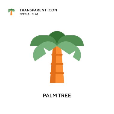 Palmiye ağacı vektör simgesi. Düz çizim. EPS 10 vektörü.