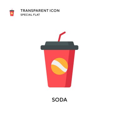 Soda vektör simgesi. Düz çizim. EPS 10 vektörü.