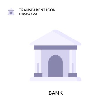 Banka vektör simgesi. Düz çizim. EPS 10 vektörü.
