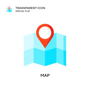 Harita vektör simgesi. Düz çizim. EPS 10 vektörü.