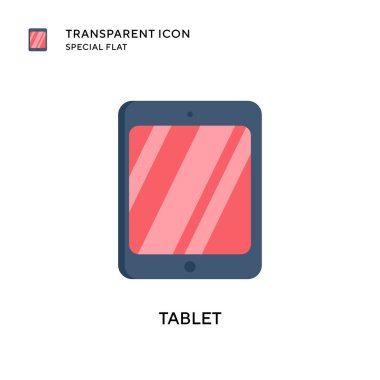 Tablet vektör simgesi. Düz çizim. EPS 10 vektörü.