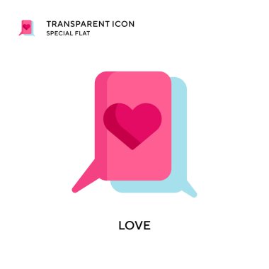 Aşk vektör simgesi. Düz çizim. EPS 10 vektörü.