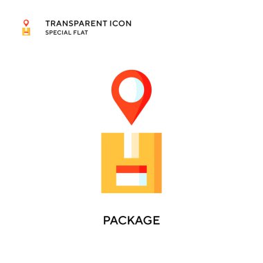 Paket vektör simgesi. Düz çizim. EPS 10 vektörü.