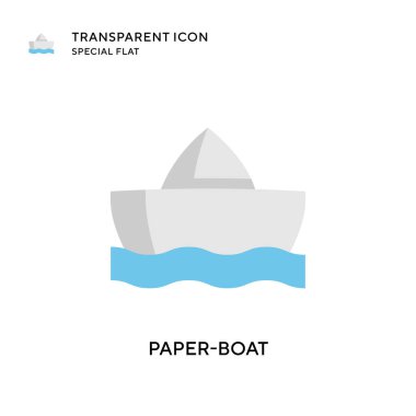 Kağıt tekne vektör simgesi. Düz çizim. EPS 10 vektörü.