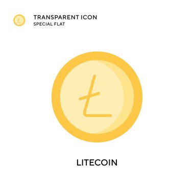 Litecoin vektör simgesi. Düz çizim. EPS 10 vektörü.