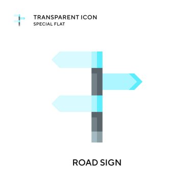 Yol işareti vektör simgesi. Düz çizim. EPS 10 vektörü.