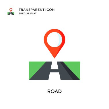 Yol vektör simgesi. Düz çizim. EPS 10 vektörü.