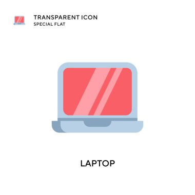 Laptop vektör simgesi. Düz çizim. EPS 10 vektörü.