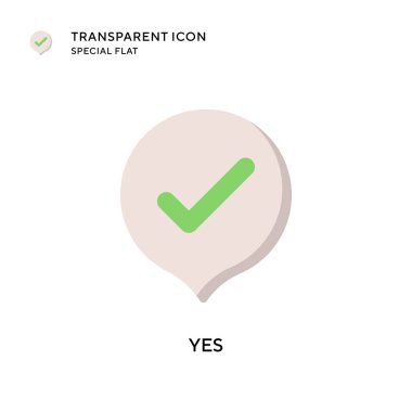 Evet vektör simgesi. Düz çizim. EPS 10 vektörü.