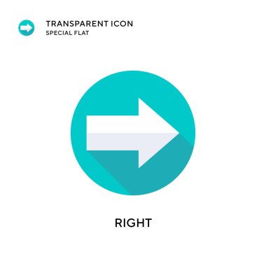 Sağ vektör simgesi. Düz çizim. EPS 10 vektörü.