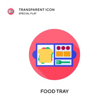 Yemek tepsisi vektör simgesi. Düz çizim. EPS 10 vektörü.